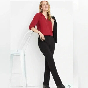 Maurices Mid Rise Boot Cut Stretch Black Pull On Pants  Size Small Reg